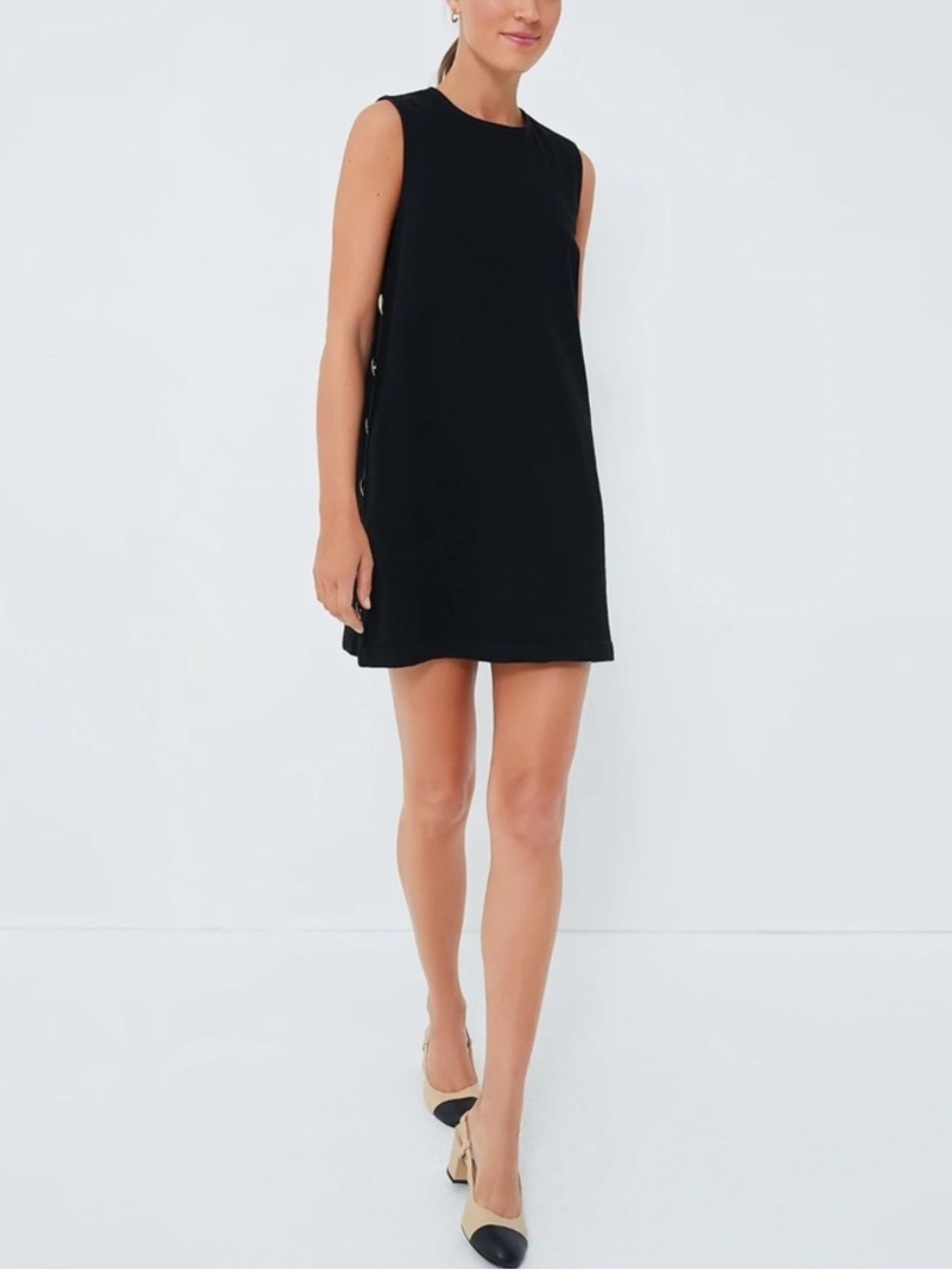 Tuckernuck Hyacinth House Black Twill Button Bitsy Dress - Picture 3 of 16